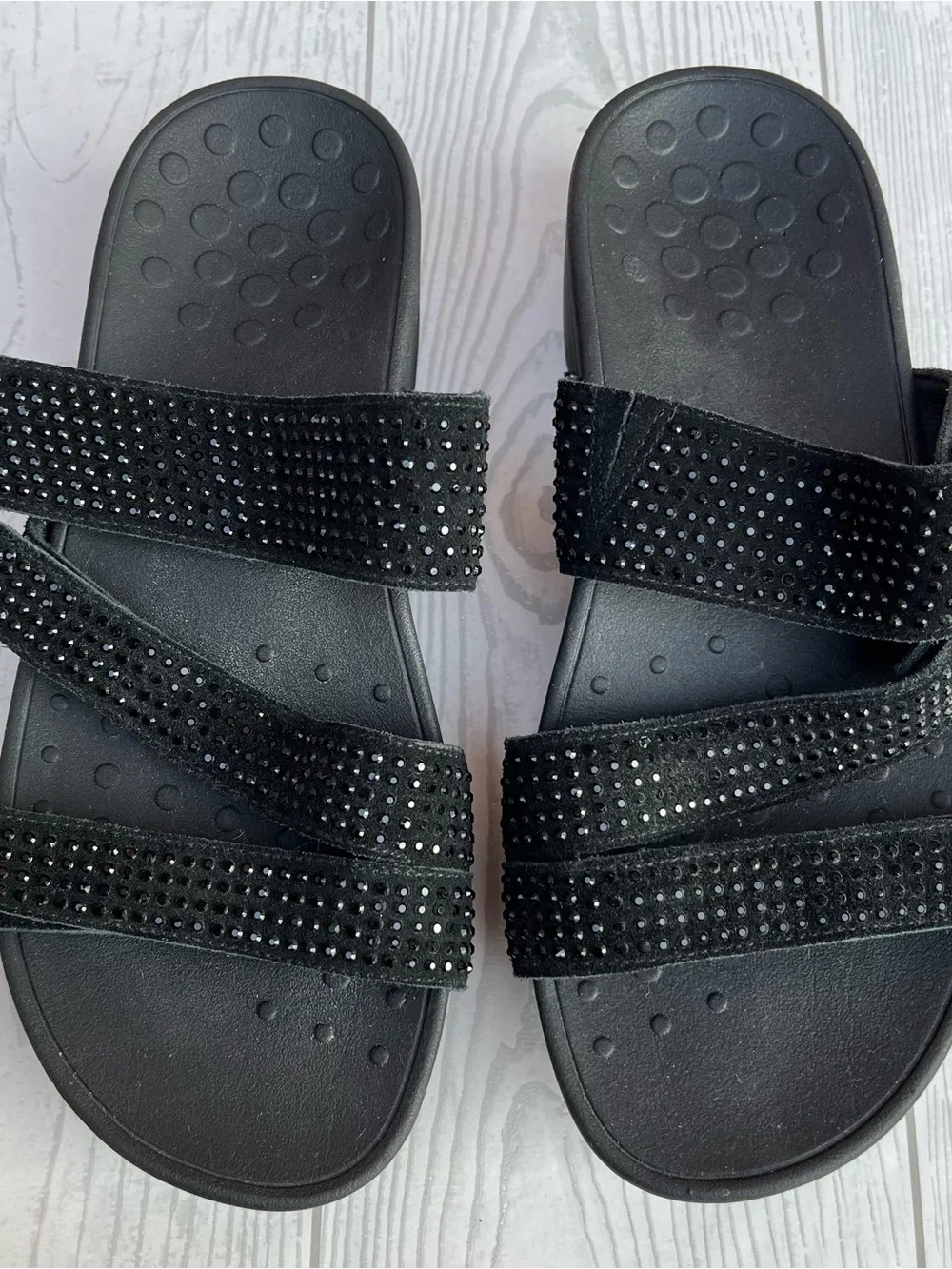 Vionic Alexis Slip On Slide Sandals Black Size 9 - Picture 3 of 10